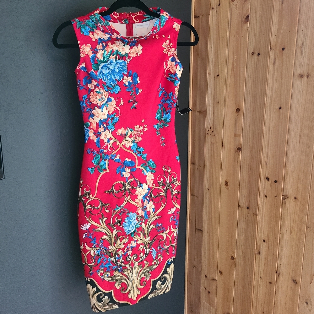 New York & Company Floral Versace Pattern Pencil Dress